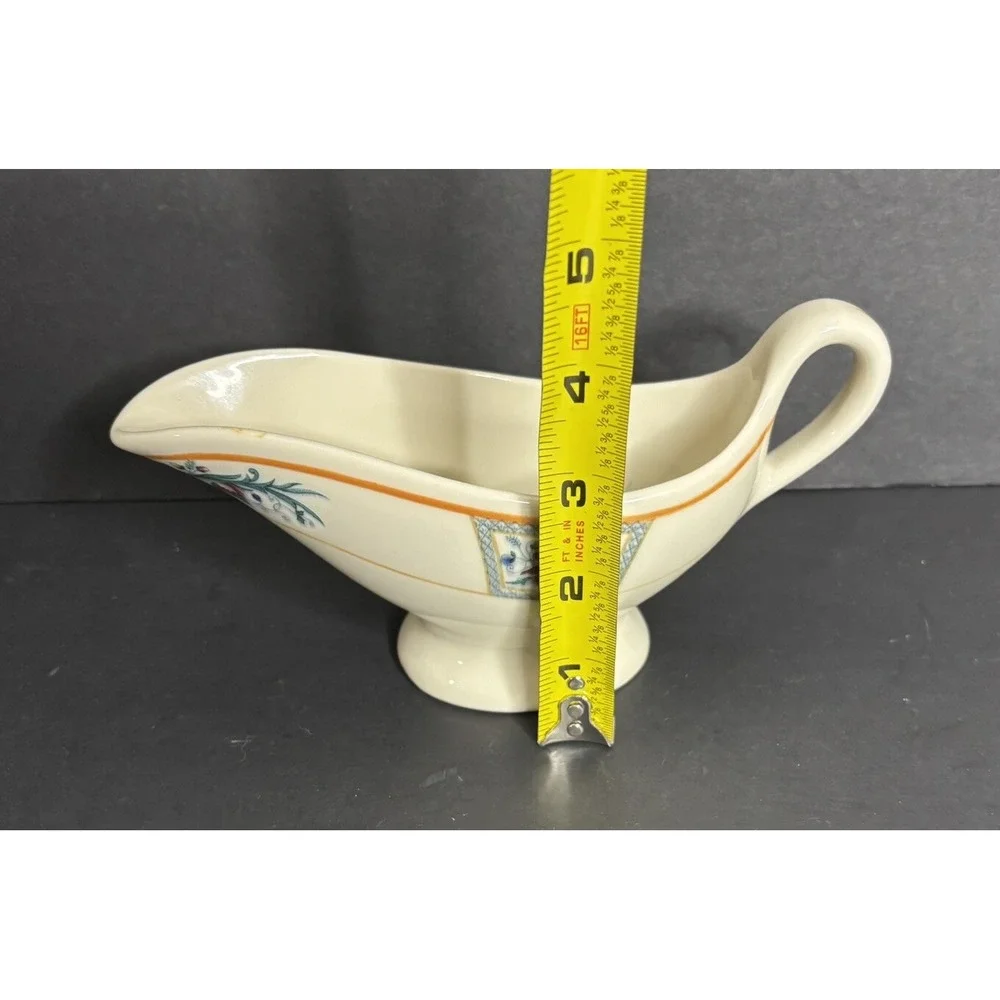 Mayer Diana Gravy Boat Creamer Floral Vintage USA Restaurant China Ware